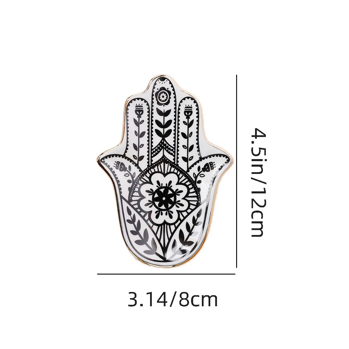 Ceramic Hand Trinket Dish, Small Jewelry Tray, Decorative Plate, Hamsa Hand, Crafts Decoration, Europe - view 2
