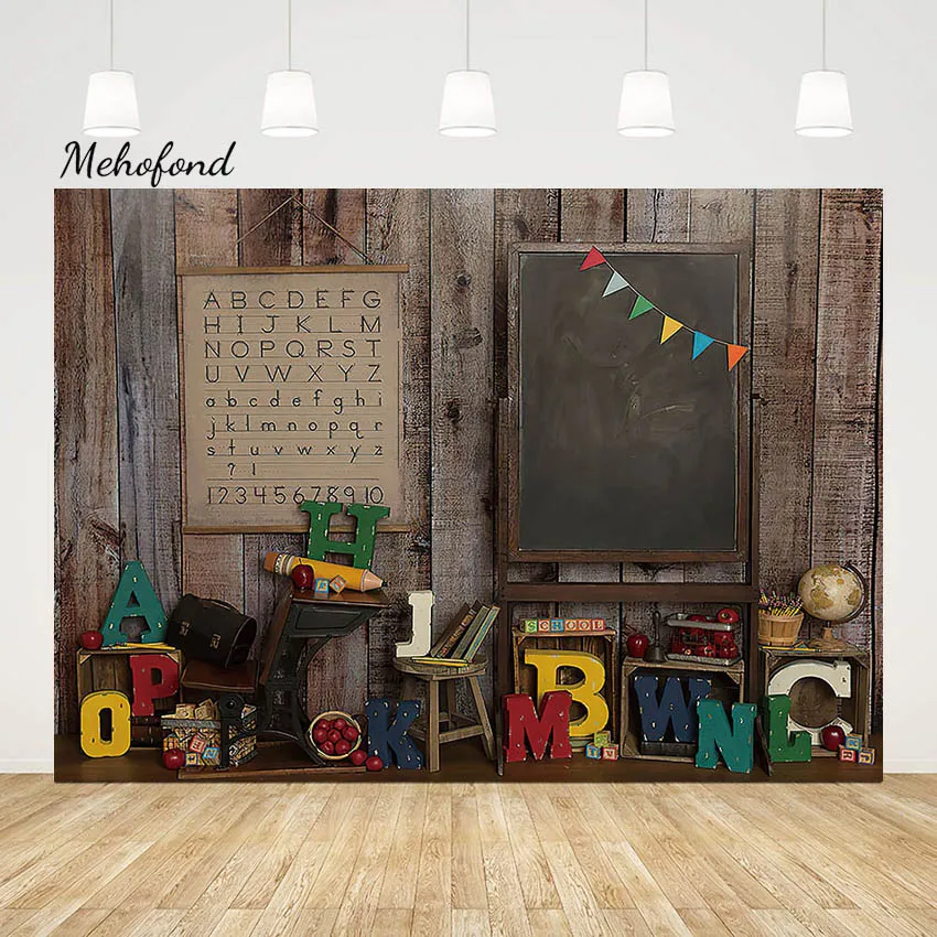 

Фон для фотосъемки Mehofond назад в школу, доска, алфавит, глобус, студенческий, добро пожаловать, задний фон для фотосъемки в винтажном классе