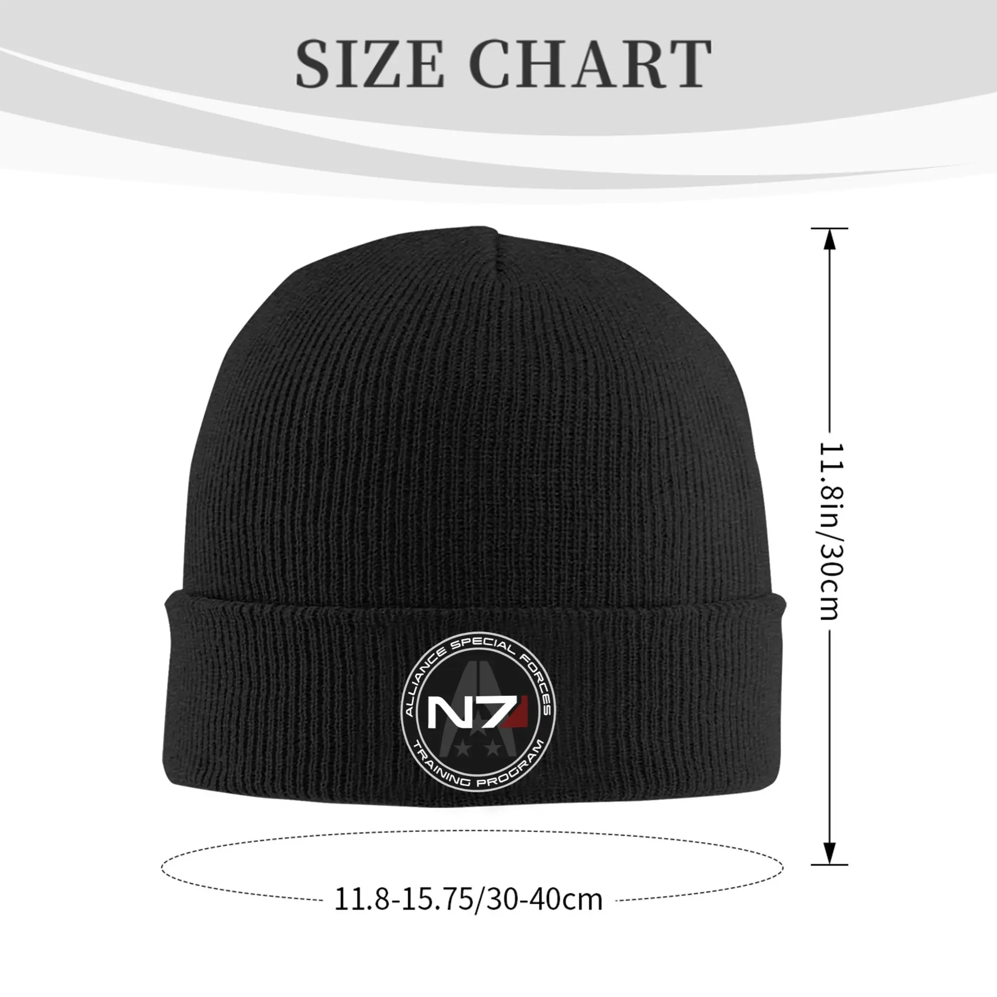Custom N7 Mass Effect  Beanie Cap Unisex Winter Warm Bonnet Femme Knit Hat Fashion Outdoor Ski Video Game Skullies Beanies Cap