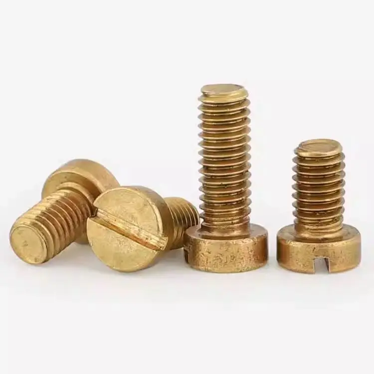 M2~M8 Brass Slotted Cheese Head Screw GB65 Brass Screw Brass Bolt M2 M2.5 M3 M4 M5 M6 M8