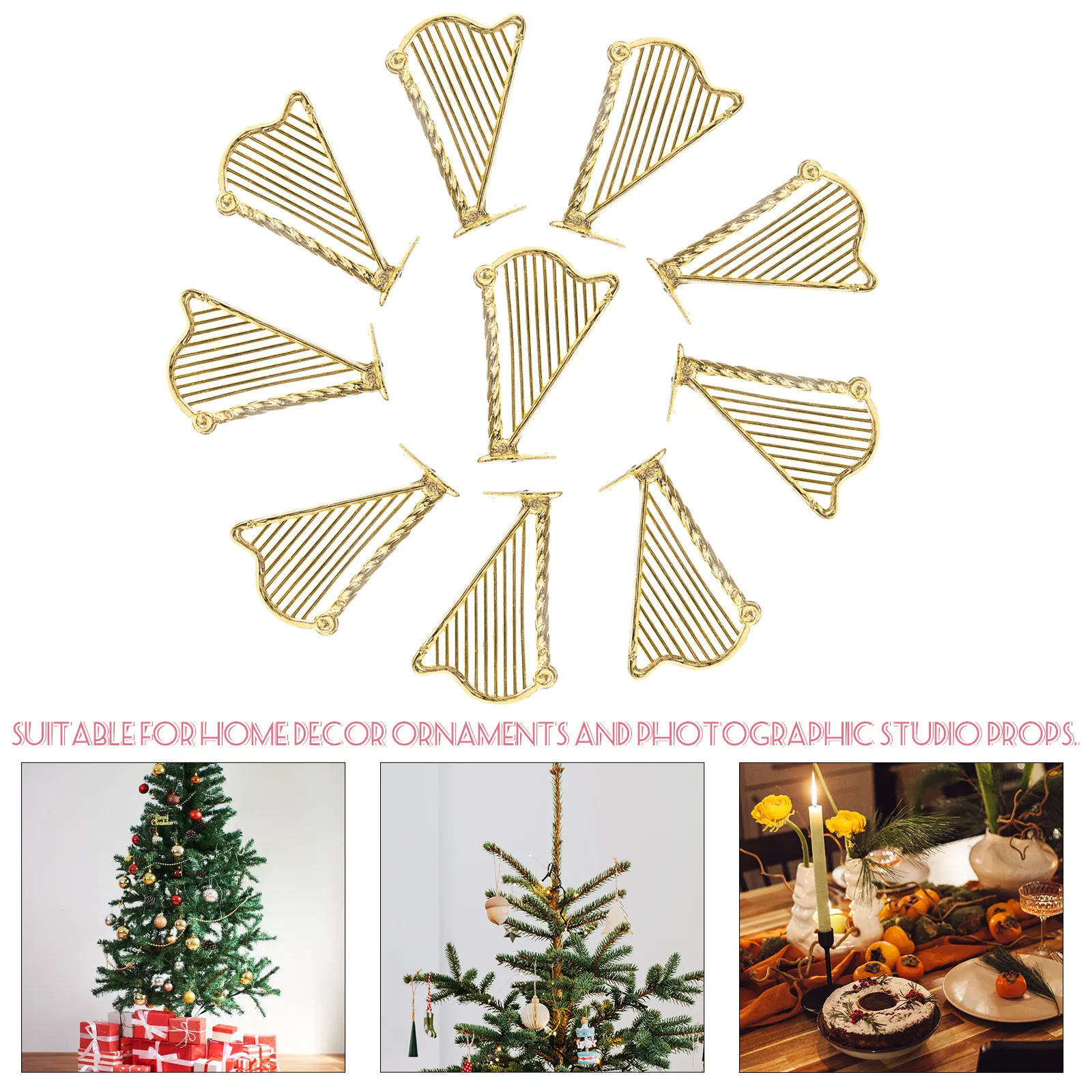 10 Pezzi Miniature di Arpe, De - Musical Instrument Xmas Ornaments recensione e prezzo