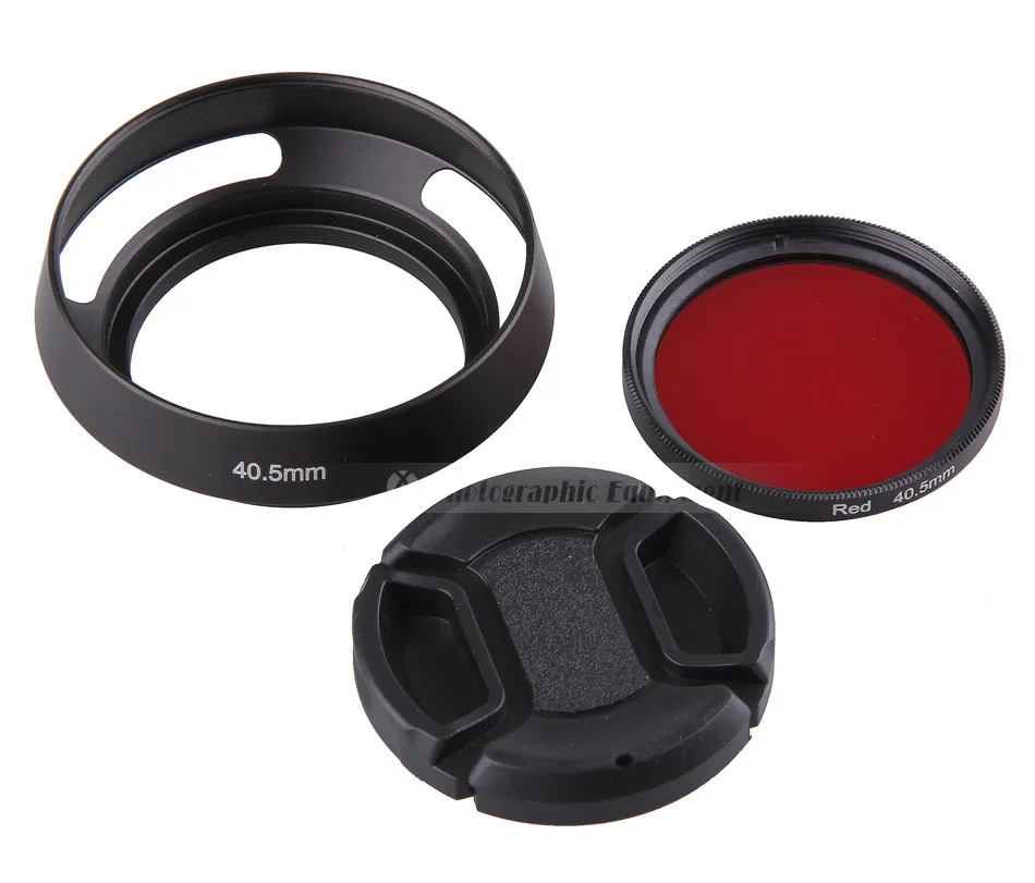 Металлическая бленда для объектива камеры 37/40,5/43/46/49/52/55/58/62/67/72/77 мм + крышка объектива + фильтр для объектива для Pentax Canon Olympus Sony Fujifilm
