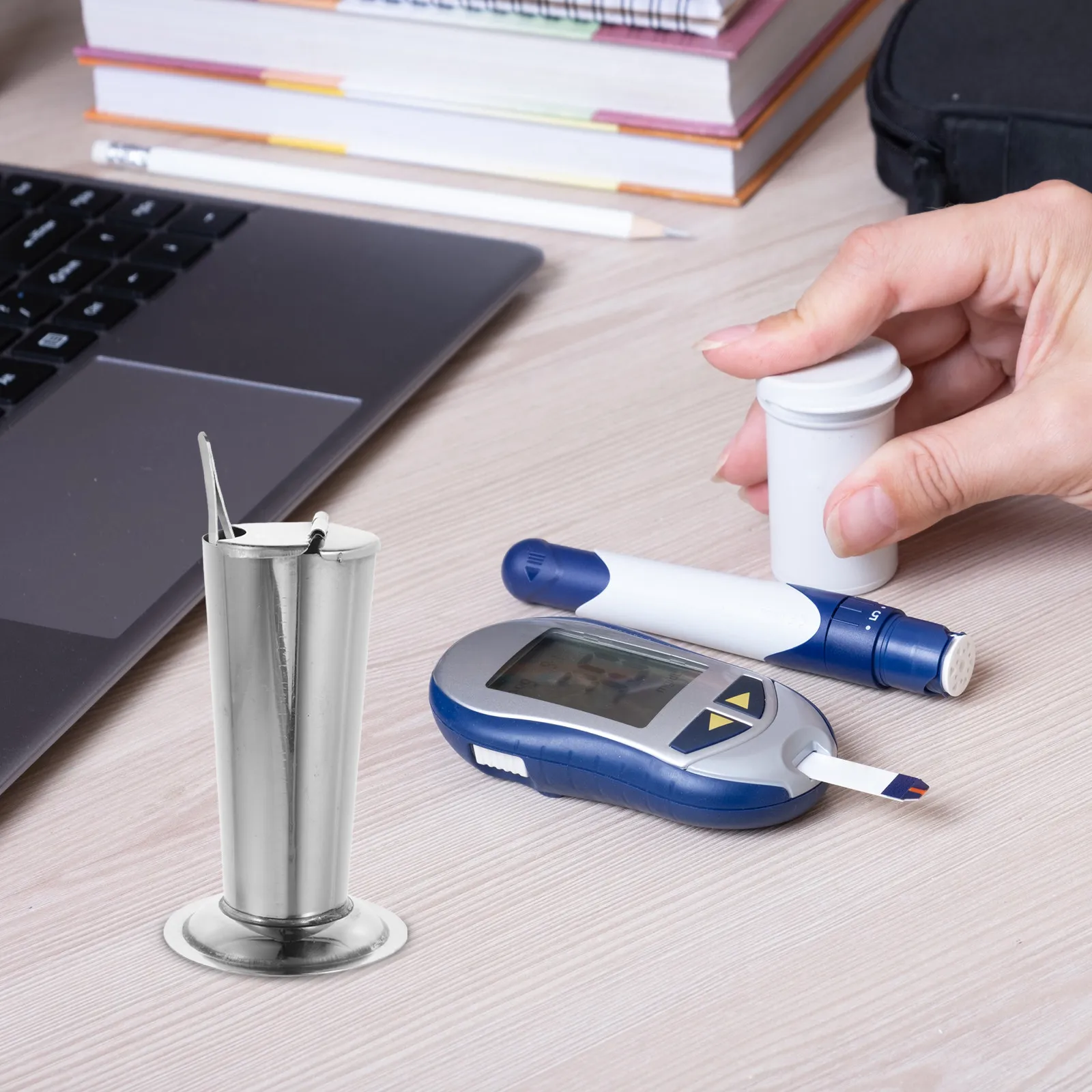 

Stainless Steel Tweezers Holder Conical Sterilizer Jar Salon Tool Storage Organizer Jar for Tools Tool Holder