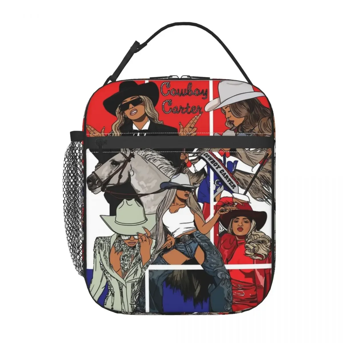 Cowboy Carter Beyonce New Album Merch Insulated Lunch Tote Bag For School Food Storage Bag Portable Cooler Thermal Lunch Boxes