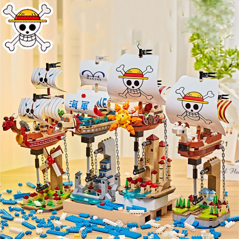 

One Piece Pirate Ship Classic Puzzle Assembling Toy Building Blocks Anime Ornaments Models Toy Gifts for Children