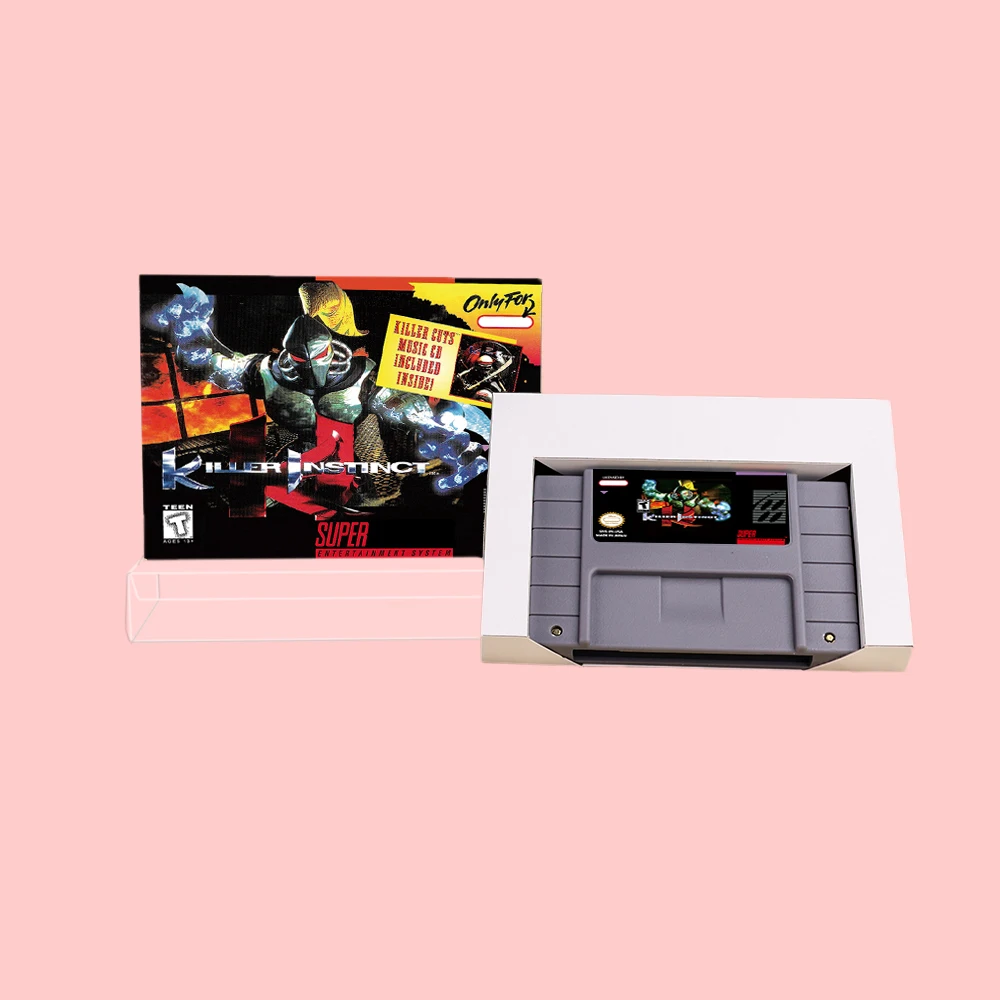 For Killer Instinct Action Game Cartridge with Retial Box For SNES 16bit NTSC PAL Video Game Consoles