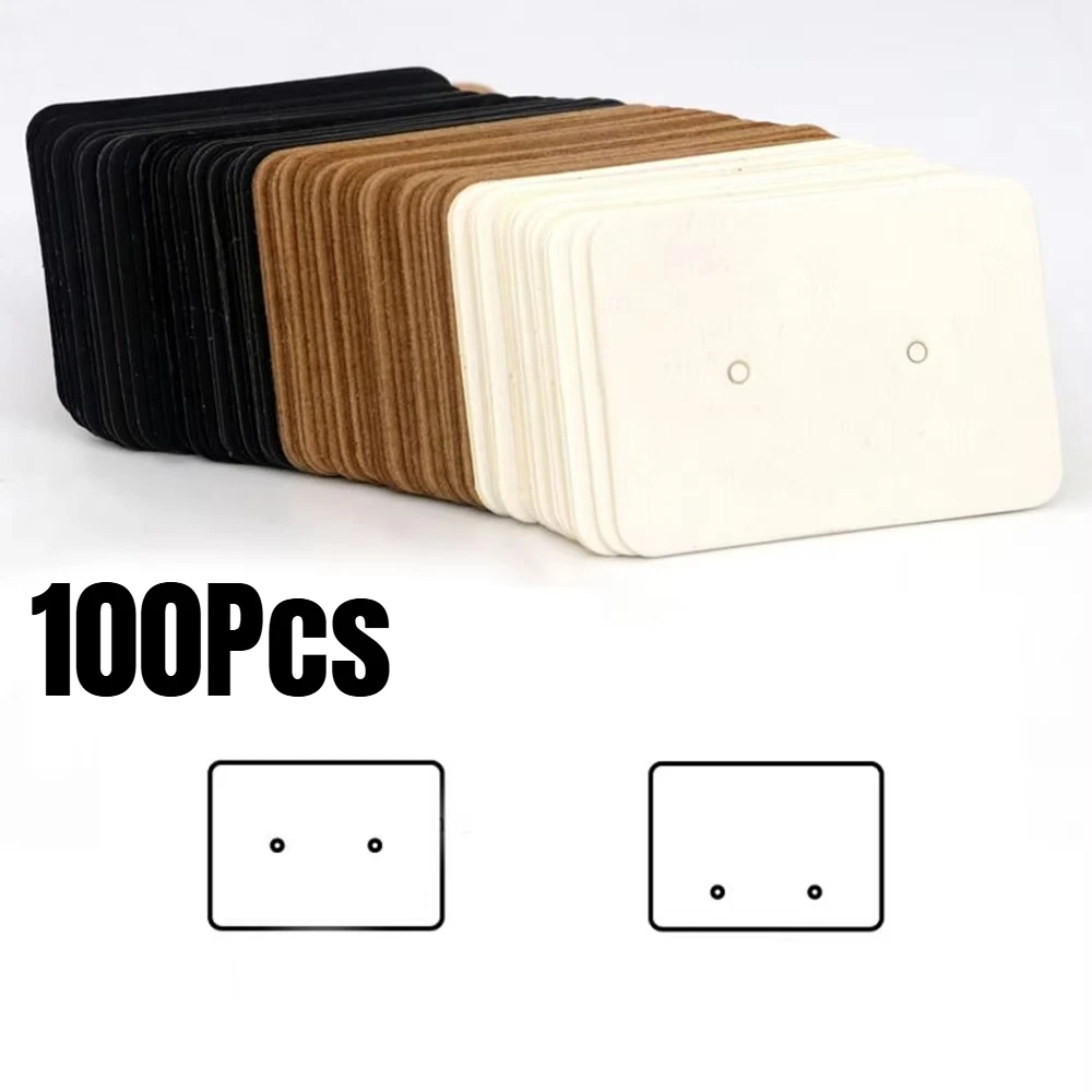 100PCS 2.5x3.5cm Shiny Gold Color Blank Kraft Paper Earrings Card Package For Jewelry Making DIY Accessories Supplies Wholesale
