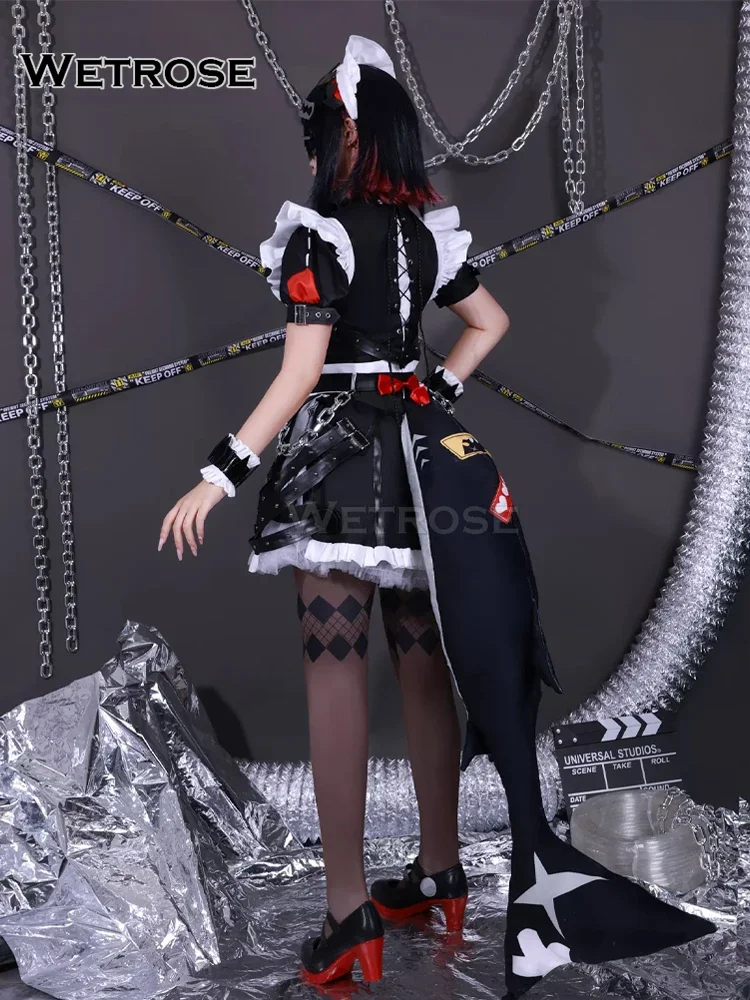 [Wetrose] Ellen Joe cosplay costumes Zenless Zone Zero شارك ميد إلين جو زي تأثيري ، القرش خادمة فتاة ، زينون صفر ZZZ ، مجموعة كاملة ذيل شعر مستعار ، عيد الميلاد الهالوين ، متوفر