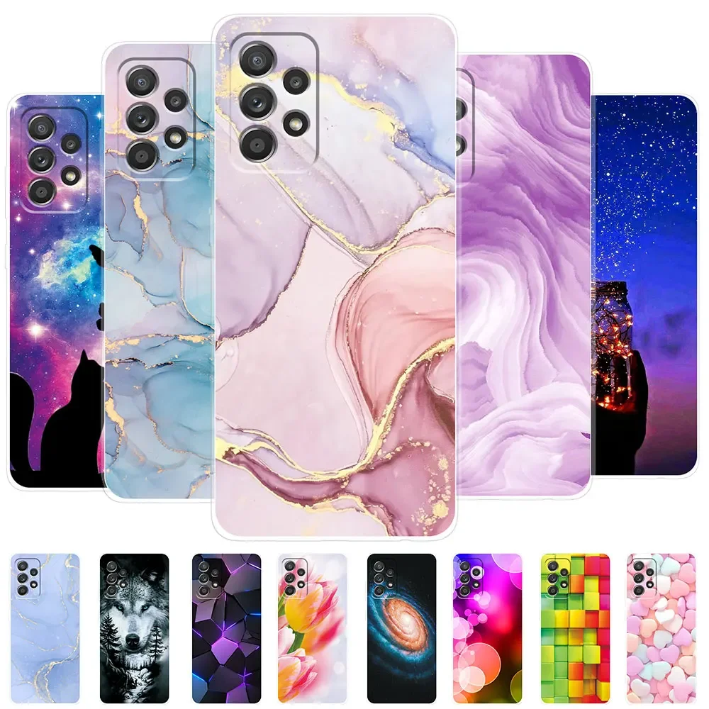 For Samsung A13 2022 Case Lovely Marble Clear Soft TPU Phone Case For Samsung Galaxy A13 5G 4G SM-A136U SM-A135F A 13 Coque Para