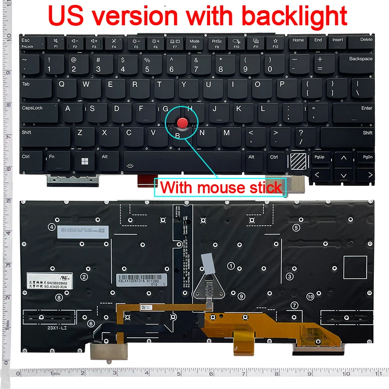 Klawiatura US do laptopa Thinkpad X1 Carbon 10TH GEN 10 2022/11TH GEN 11 2023/12TH GEN 12 2024/ X1 2-w-1 Gen9 9th Gen10 10th — zdjęcie produktu 4