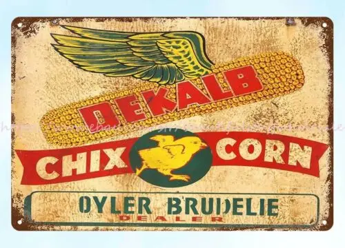 DeKalb Chix Corn seed farm decor metal tin sign nostalgic retro decoration