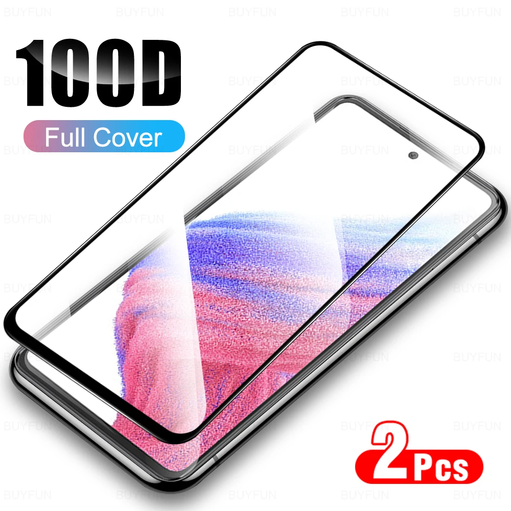 2PCS Full Cover Tempered Glass For Samsung Galaxy A53 5G 6.5" Screen Protector For Samsung A53 Samsun A53 Protective Film Cover