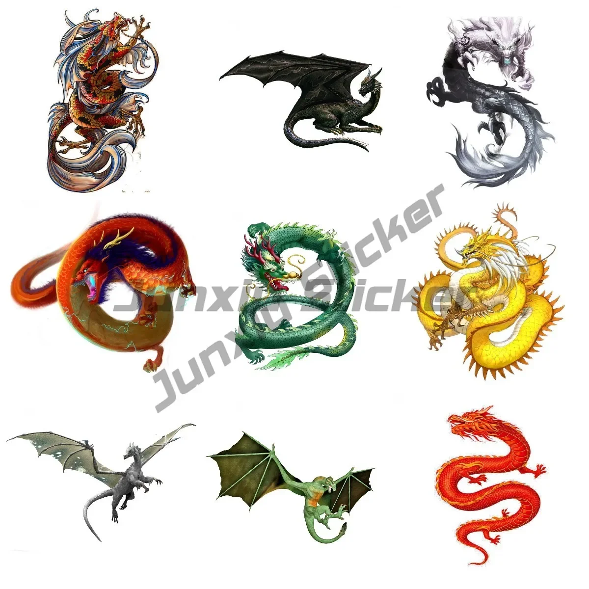 

Dragon Anime Vinyl Autohesion Stickers Vehicle Anti Scratch Exterior Accessories for Car Bumper Truck Speedboat