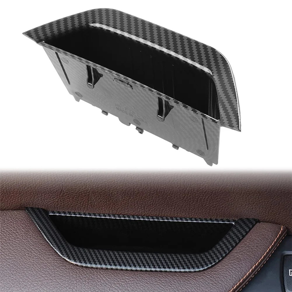 Carbon fiber Pattern Car Interior Driver Side Door Pull Handle Storage Box Cover For BMW X3 F25 2010-2016 For X4 F26 2014-2017