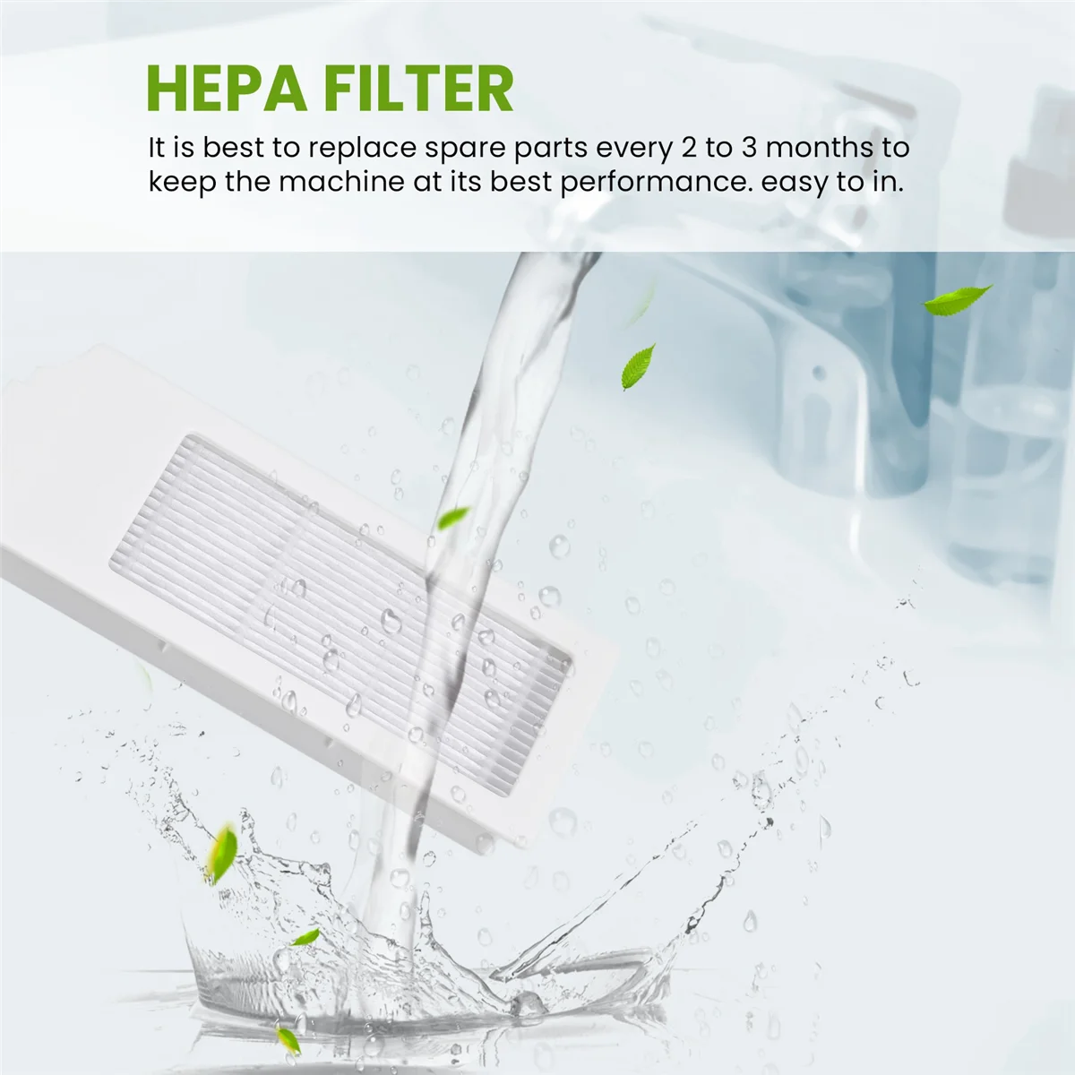 อะไหล่ทดแทน Ecovacs deebot T10 PLUS หุ่นยนต์ดูดฝุ่นอะไหล่อุปกรณ์เสริมแผ่นกรอง HEPA