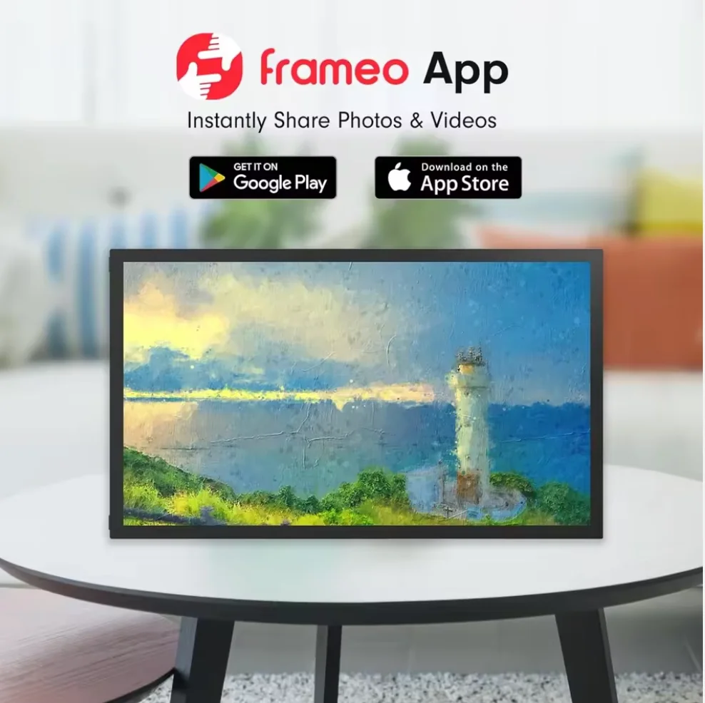 Smart Digital Picture Frame 21-inch-WiFi Large Digital Photo Frame Wall Mountable, Easily Sharing Photos Videos Via Frameo App