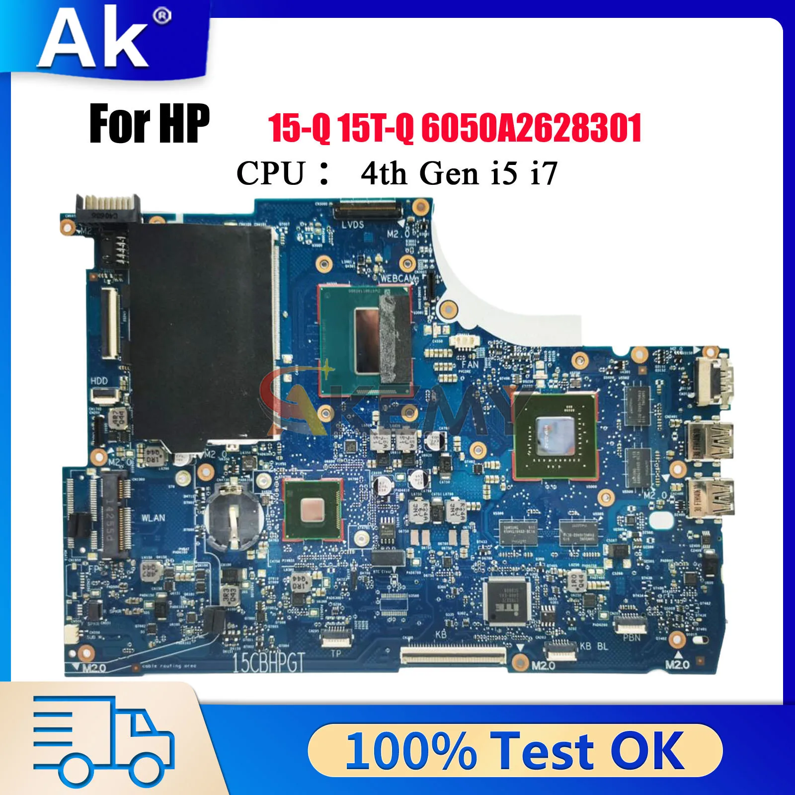 

6050A2628301 For HP Envy 15 15-Q 15T-Q Laptop Motherboard 765736-501 765736-001 i7-4712HQ GTX850M 4GB GPU DDR3L