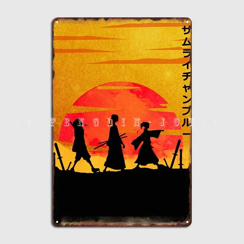 Samurai Champloo Metal Sign Wall Pub Pub Garage Retro Plates Tin Sign Poster