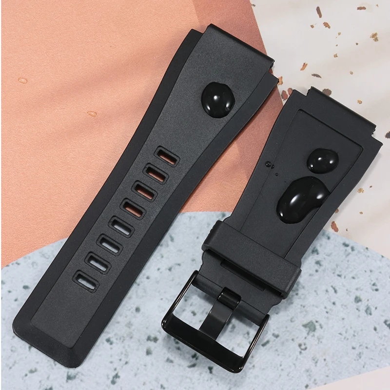 Correa de silicona grande de 34x24MM para Bell Ross BR01 BR03, pulsera para hombre, pulsera con cinturón convexo de 22MM para buceo firme y antideslizante