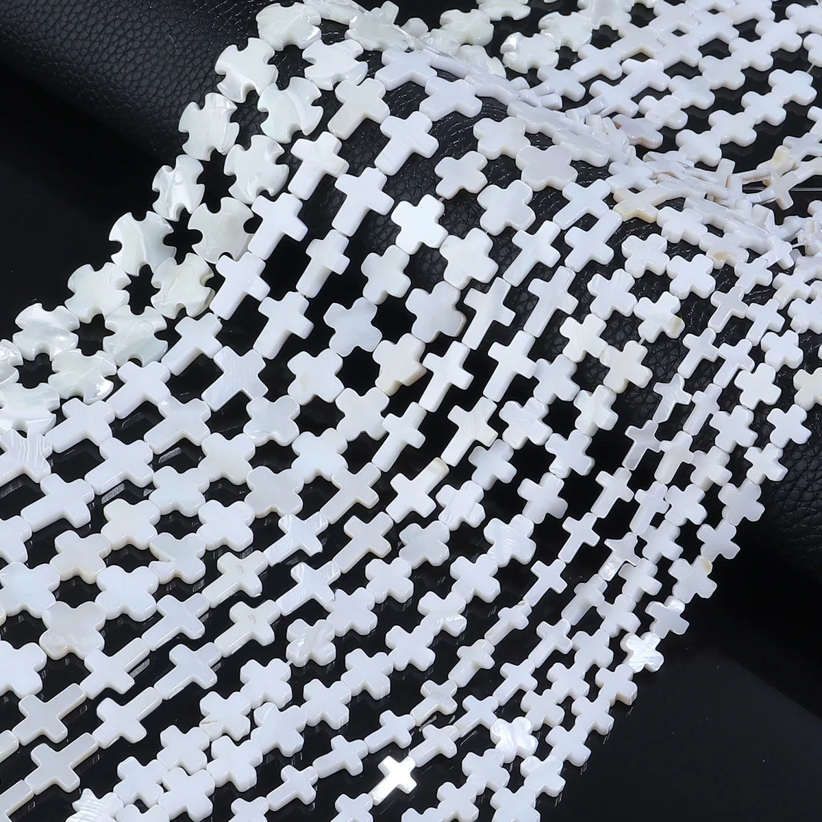 1 Strand Natural Cross Shell Beads White Mother Of Pearl Shell Loose Beads For Jewelry Making DIY Handmade Necklace Accessories