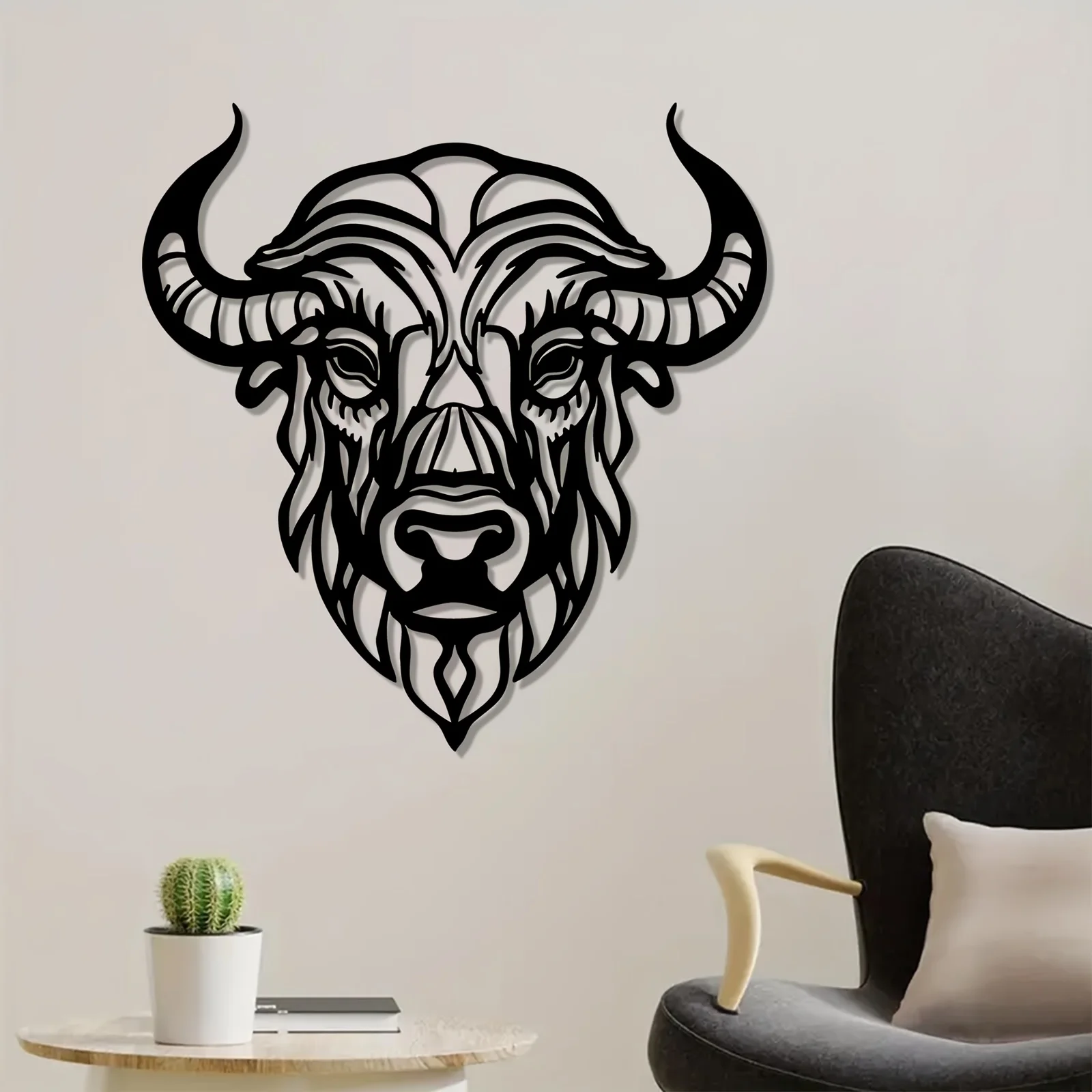 Décoration murale en métal tête de taureau, murale en fer antirouille saisissante, décoration pour salon, jardin, clôture, cadeau du Nouvel An, fête des pères
