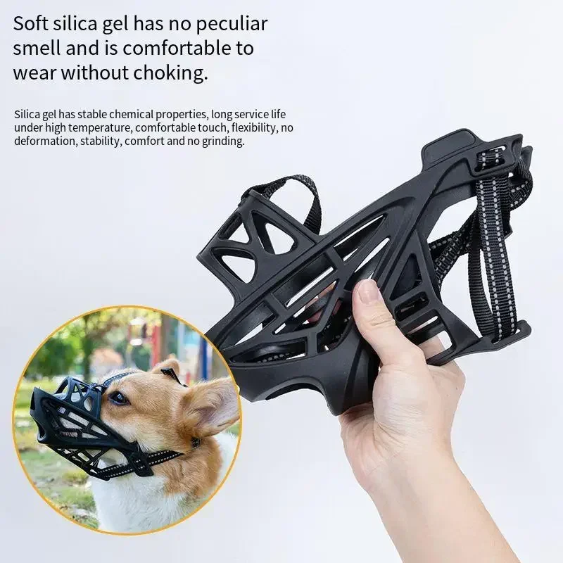 

Fashion Pet Accessories Dog Muzzle Anti-licking Anti-bite Dog Mouth Cover Breathable Adjustable Pet Muzzle for Dogs Pet Supplies