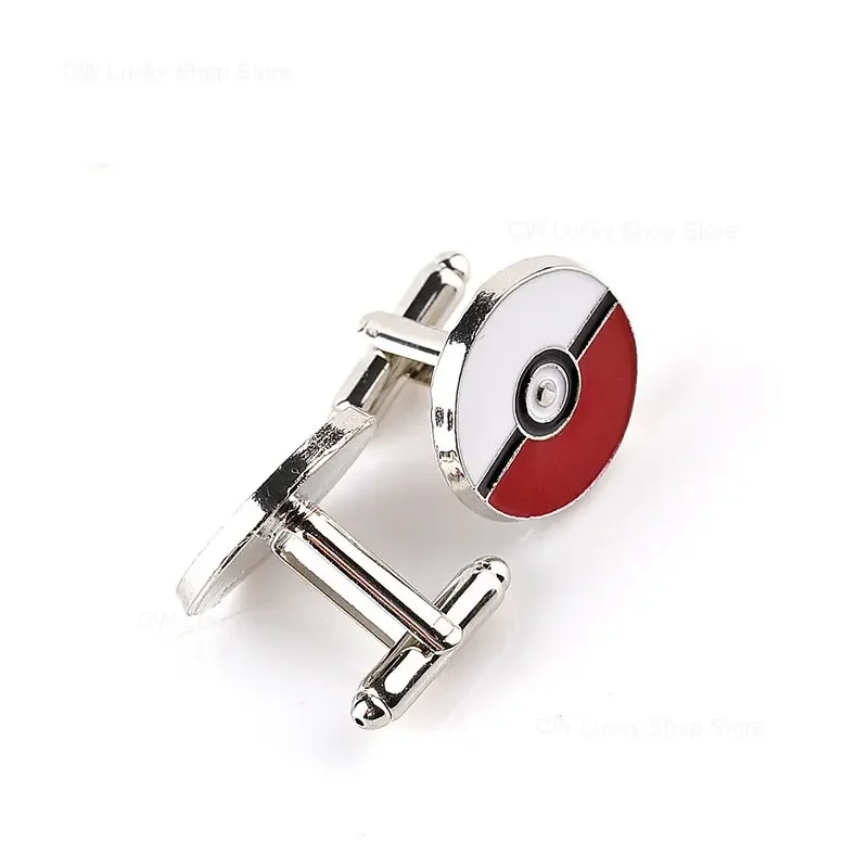 Pokemon Poke Ball Cufflinks Men\'s Shirt Cuffs Nail Fashion Personality Alloy French Round Button Men Sleeve Shirt Cufflinks