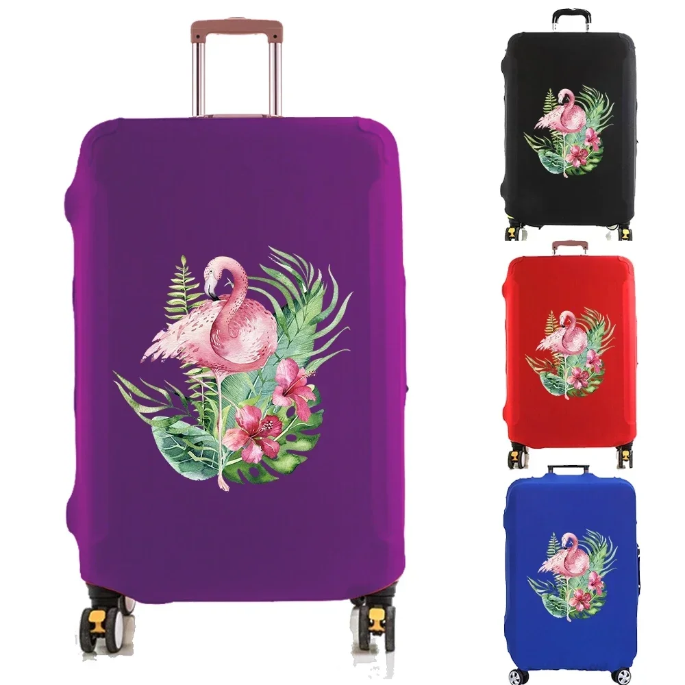 Luggage Cover Suitcase Protector Elasticity Scratch Resistant Case Red Flower Flamingo Dust Cover for 18-32 Inch Travel Trolley