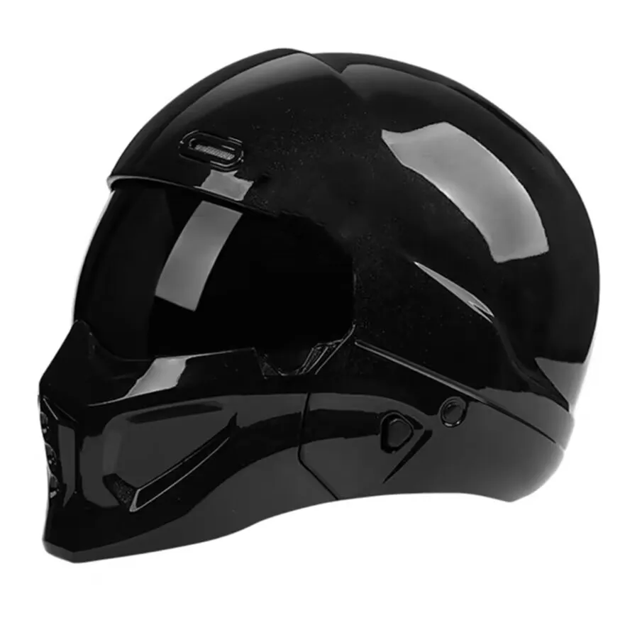 

Multi-purpose Combination Helmet Retro Helmet Motorcycle Cascos Moto Locomotive Personality Half Predator Helmet