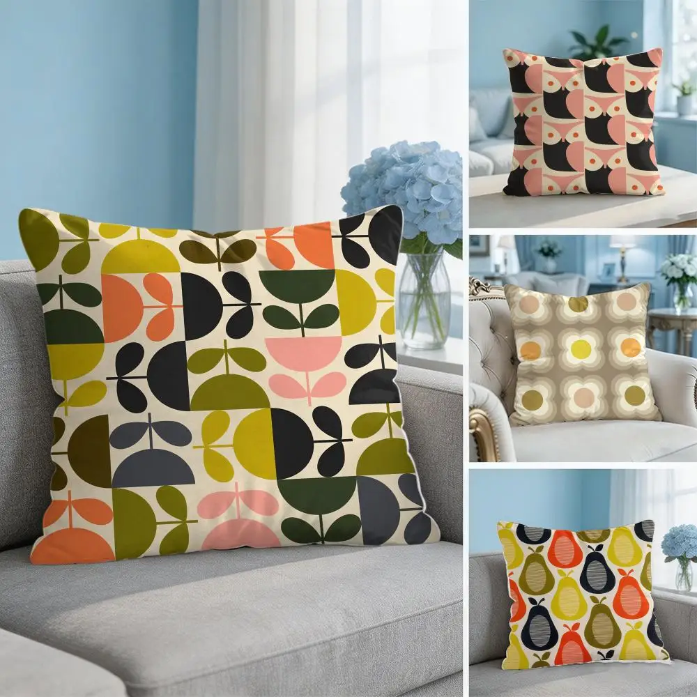 O-Orla Kiely Flower Cushion Cover Square Pillow Bedroom Sofa Leisure Comfort Living Room Home Decoration 40X40