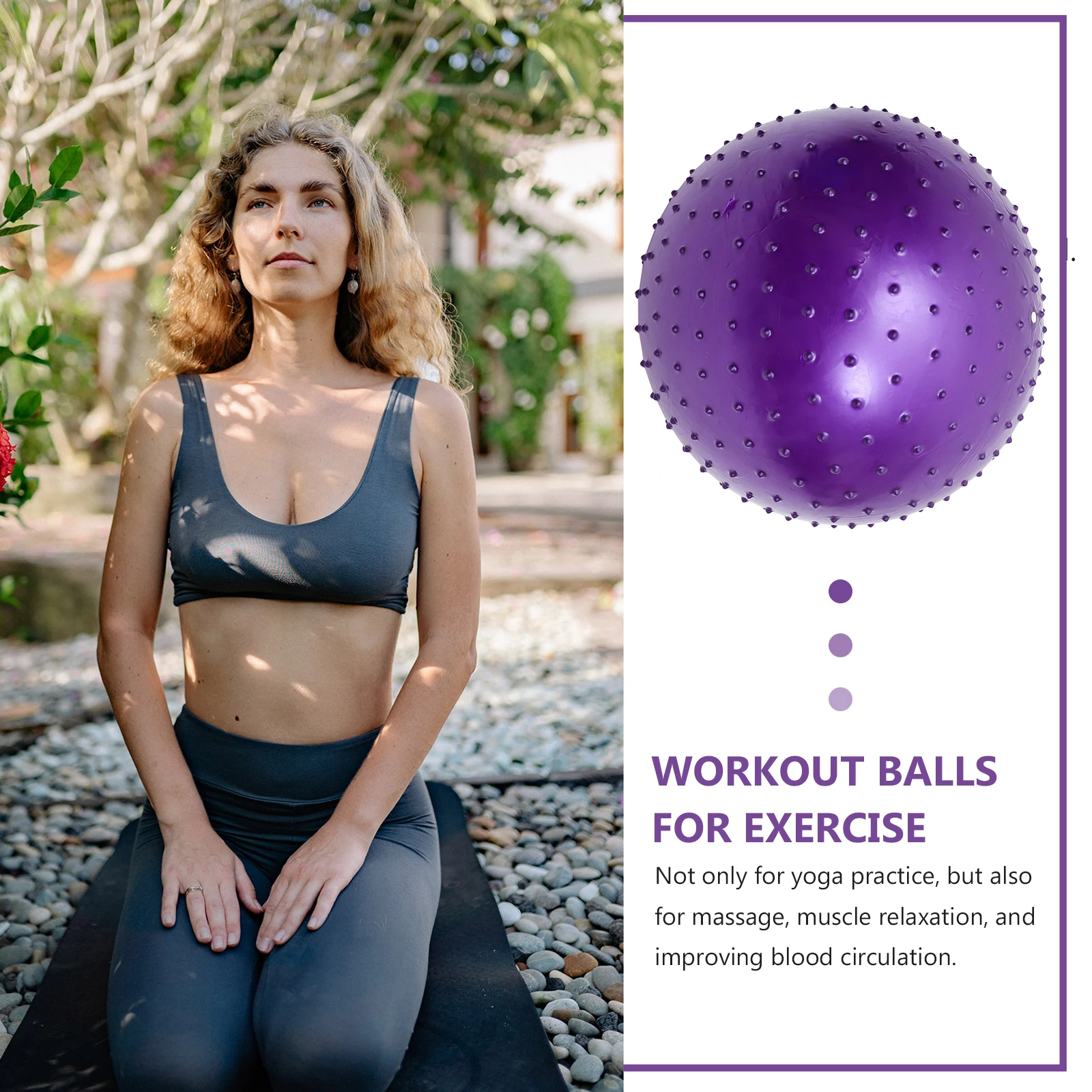 

Massage Ball 55CM Purple PVC Adults Fitness Exercise Stability Yoga Pregnancy Balls Sensory Training Home Gym Use