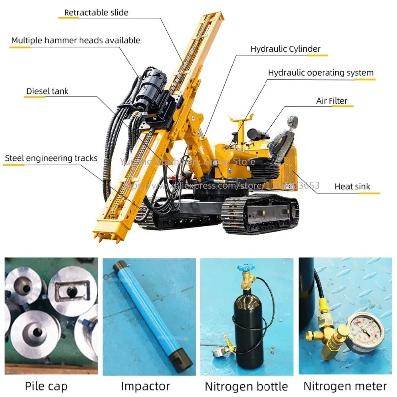 52CC Gas Powered T Post Driver Heavy Duty Pile Driver Portable 2-Stroke Petrol Piling Machine for Farm Garden Fence