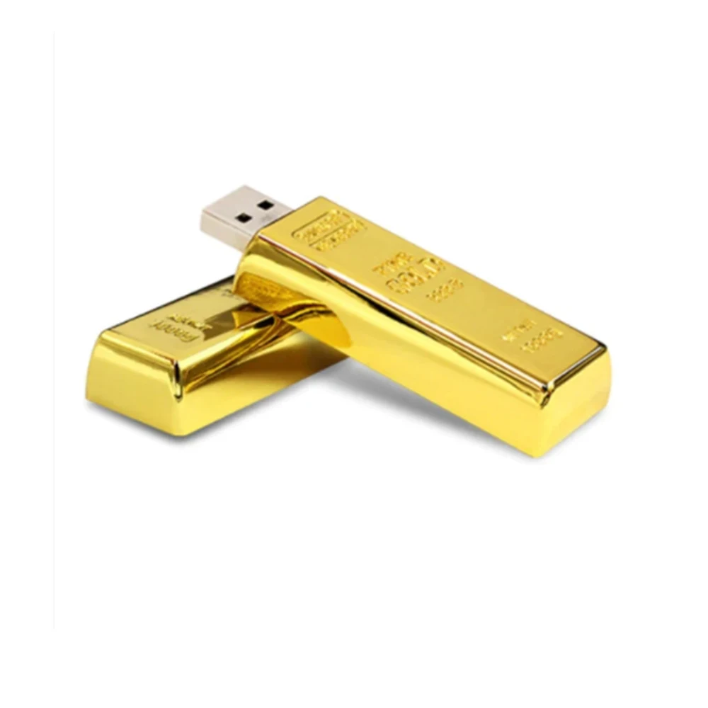 100 Pieces New Metal imitation gold bar USB Case USB Shell they suitable load for general PCBA flash It is no memory chip