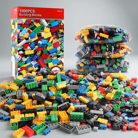 300/500/1000 DIY Creative Building Blocks Bulk Set Urban Classic Blocks Assembled Birthday Gift Children's Educational Toys