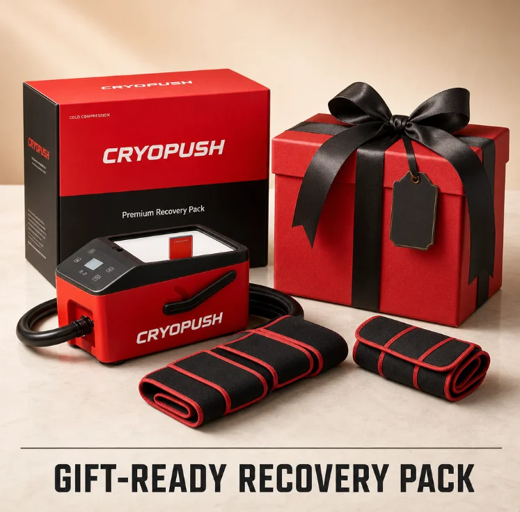 CRYOPUSH Adjustable Pulse Compression Knee Therapy Machine,Ice Cold Cryo Recovery System for Sports Post‑Trauma Knee Care