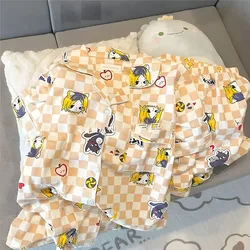 Haikyuu Pajamas Female Summer Lattice Short Sleeves Shorts Kawaii Anime Loungewear Suit Boy Cartoon Loose Clothes Birthday Gift