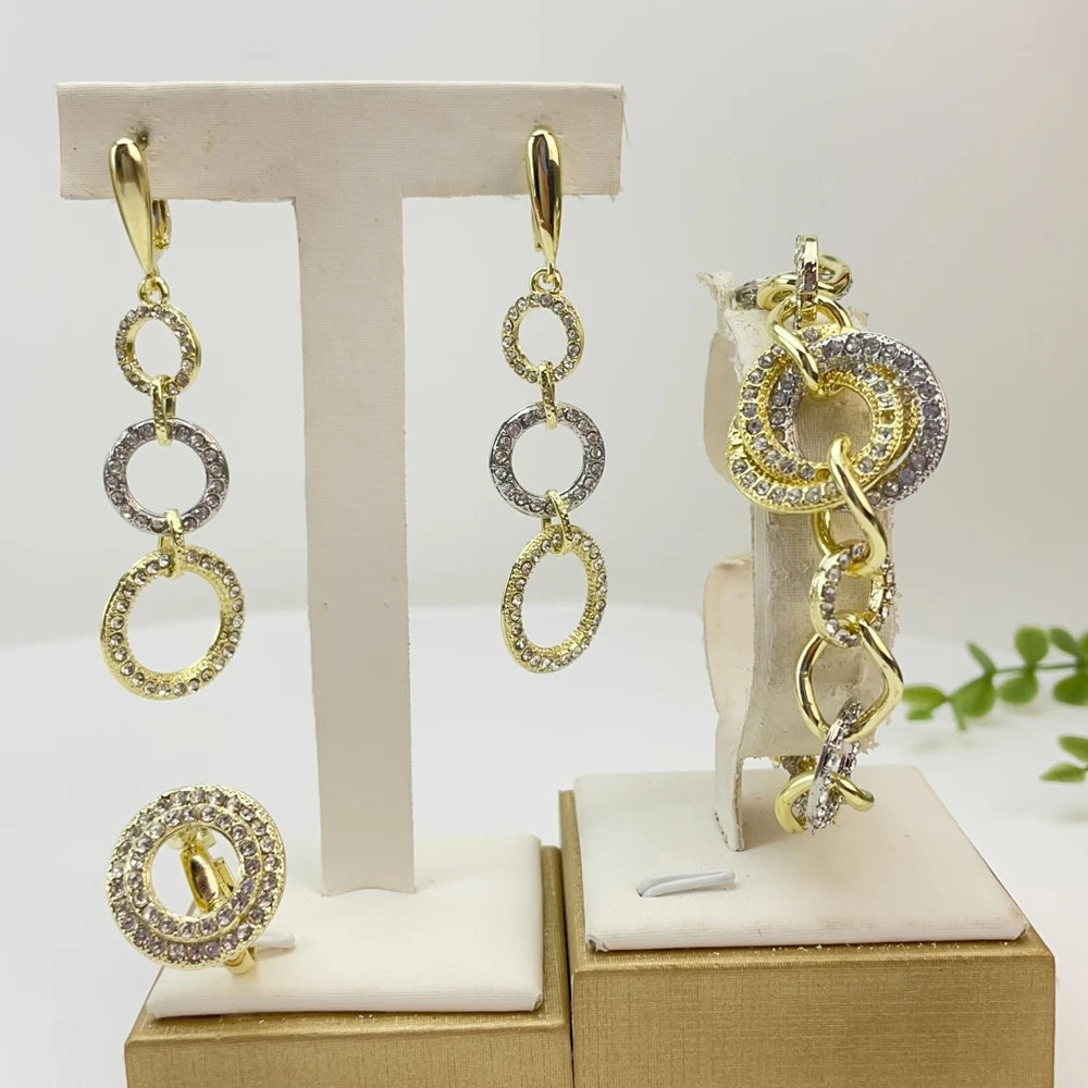 New Fashion Trendy Women Jewelry Set Brazilian Gold-Plated African Wedding Bridal Necklace Gifts FHK29705