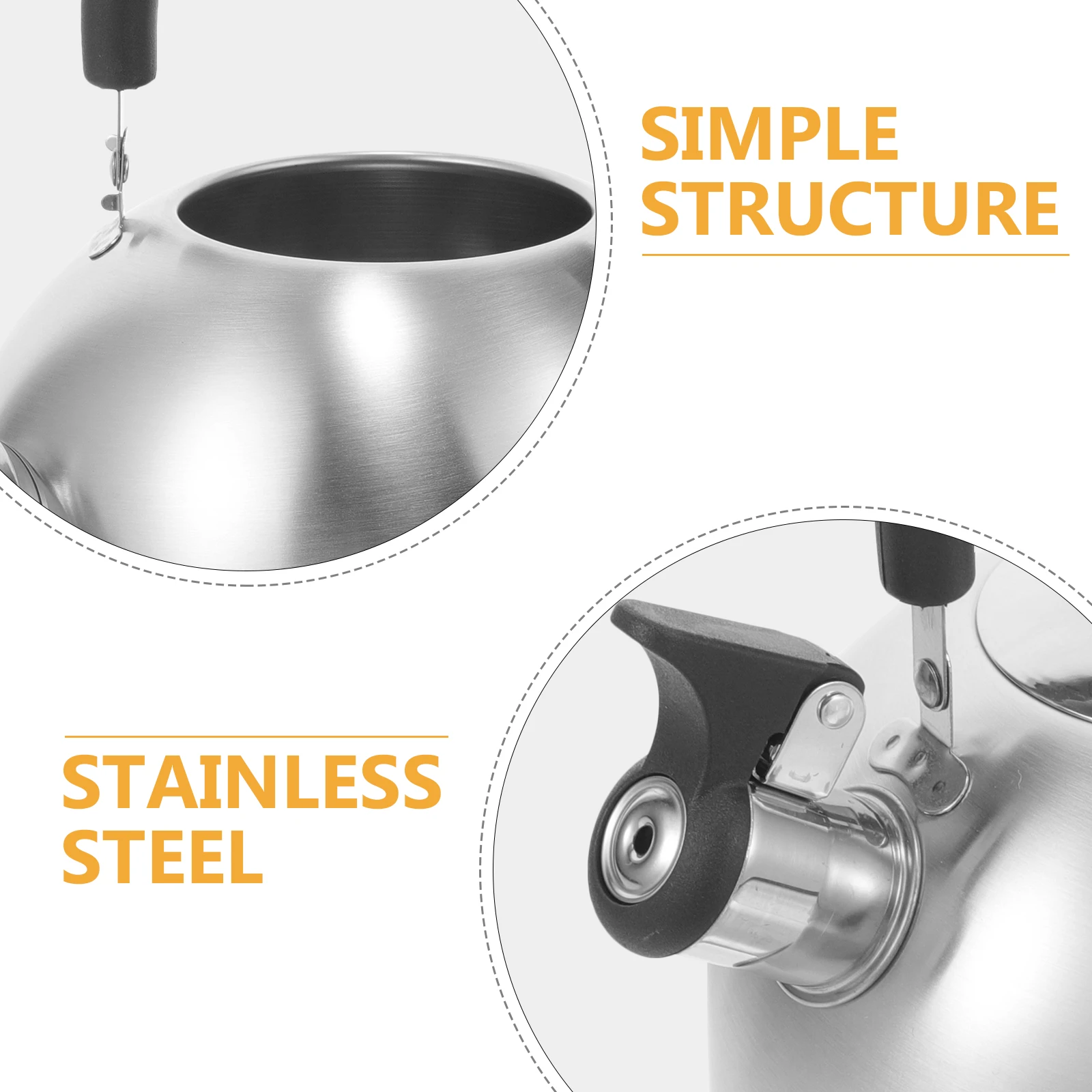 

Stainless Steel Whistling Tea Kettle 2 Quart Anti-Scalding Handle Stovetop Water Boiler For Home Dorm Kitchen Household