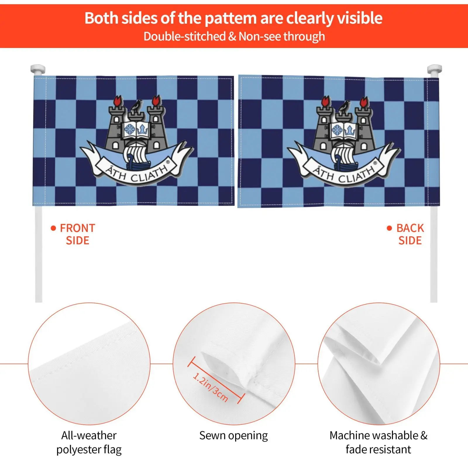 دبلن ديكور خارجي علم السيارة 2408 دبلن Dubs Up The Dubs Gaa Football أيرلندا دبلن دبلن