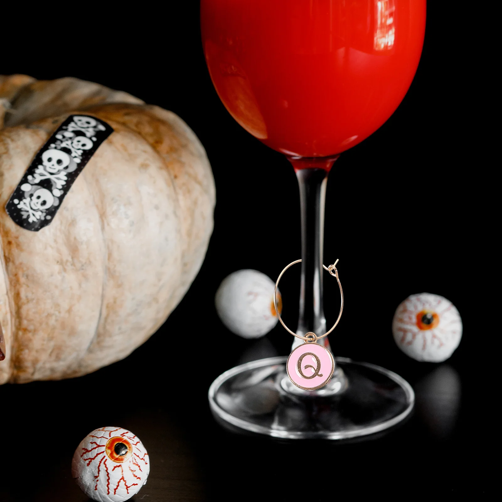 

26Pcs Party Glass Markers with Alphabet Letters Wine Cup Charms for Drink Identification Reusable Bottle Tags Gathering Event