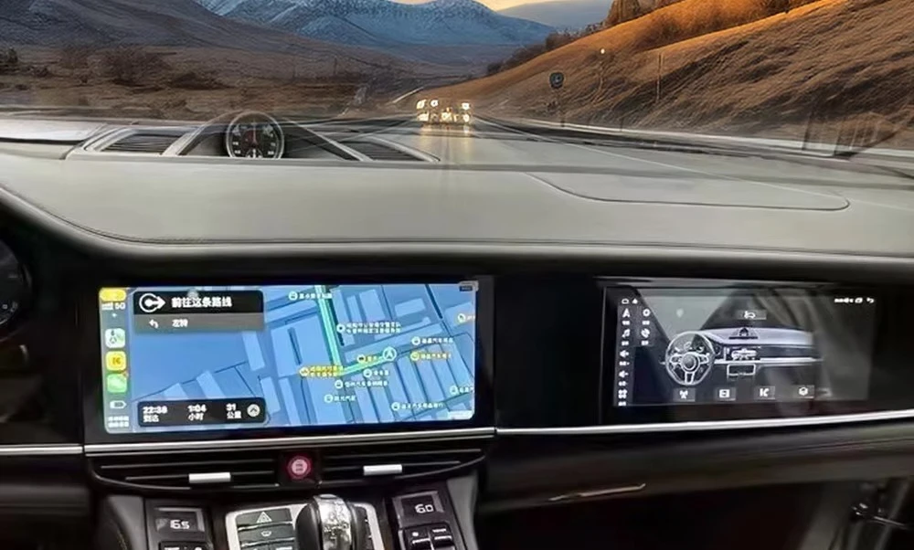 Carplay de 12,3 Polegadas para Cayenne 2010-2016, Multimídia Automotiva com Tela Dupla e Android 13, Suporte para 8 Núcleos e BT 5.0