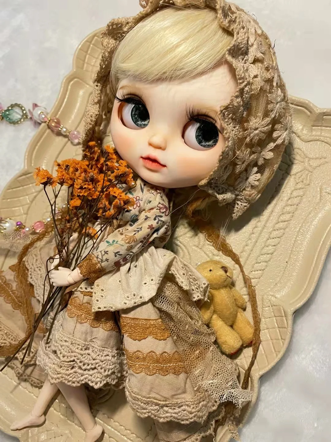 

Tea dyeing series Blythe dress Four-piece set dressing 1/6 30cm BJD anime girl (Fit for Pullip,Ob24, Licca)