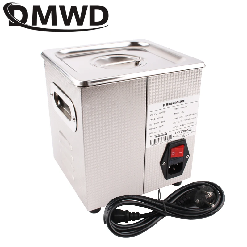 1.3L 60W Digital Ultrasonic Cleaner Degas Ultrasound Cleaning Machine Jewelry Watch Glasses Washing Stainless Steel Bath Heater