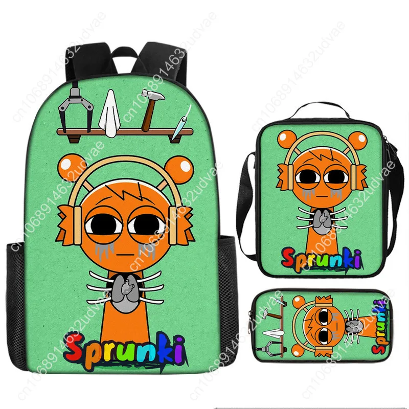 1/3Pcs Sprunki backpack 15inch Sprunki bookbag  Incredibox Schoolbag Cartoon Single Layer Sprunki backpack For Students Backpack