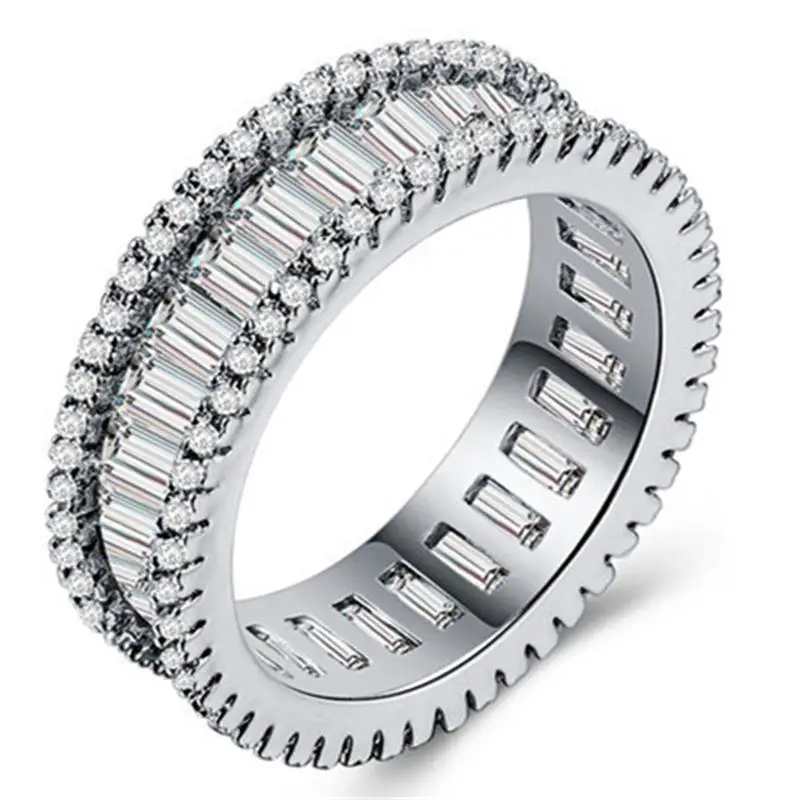 2023 New Luxury Round silver color aesthetic Eternity Band Ring Africa For Women Lady Anniversary Gift Jewelry R5389