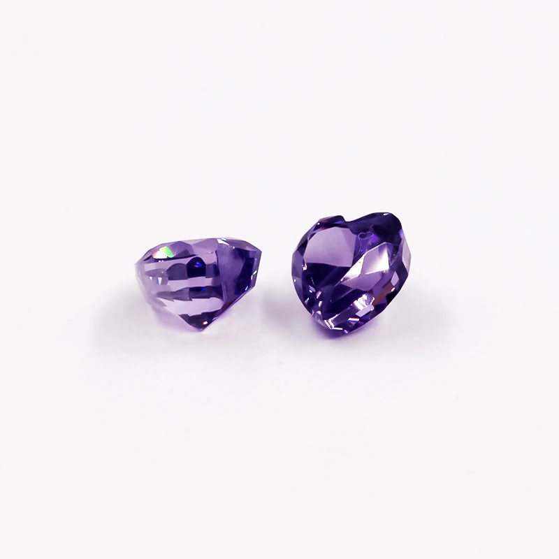 

SHIQIER 13#Violet Heart Crushed Ice Cut Cubic Zirconia Stone 6x6mm 5A Loose CZ Synthetic Gemstone For Jewelry Making