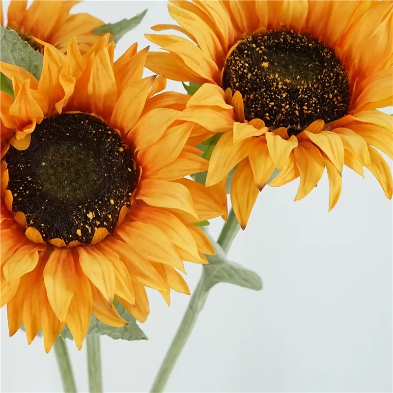 4 Stück Latex-Sonnenblumen mit Echtem Haptikgefühl, Künstliche Blumen für Heimdekoration, Hochzeit, Party, Tischdekoration, Fotografie-Requisiten – Detail 6