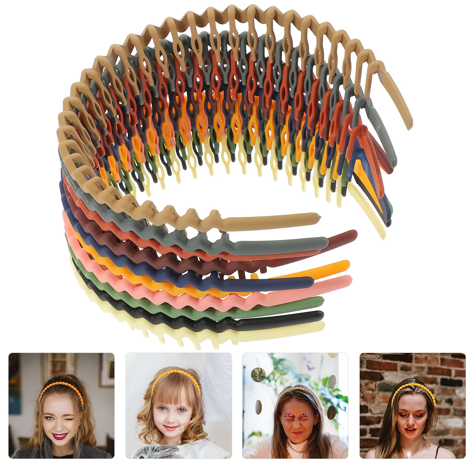 

10pcs Hair Headbands For Women Teeth Plastic Headband Face Washing Cooking Non-Slip Lightweight Hair Accessories Thin