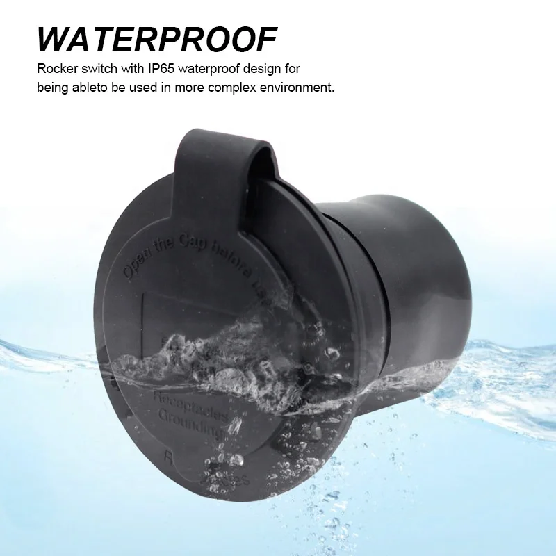 15 Amp 125 Volts Entrada de Alimentação Preto 3 Fios Nema 5-15 Lâmina Reta Flangeada RV Shore Tomada de Alimentação Receptáculo