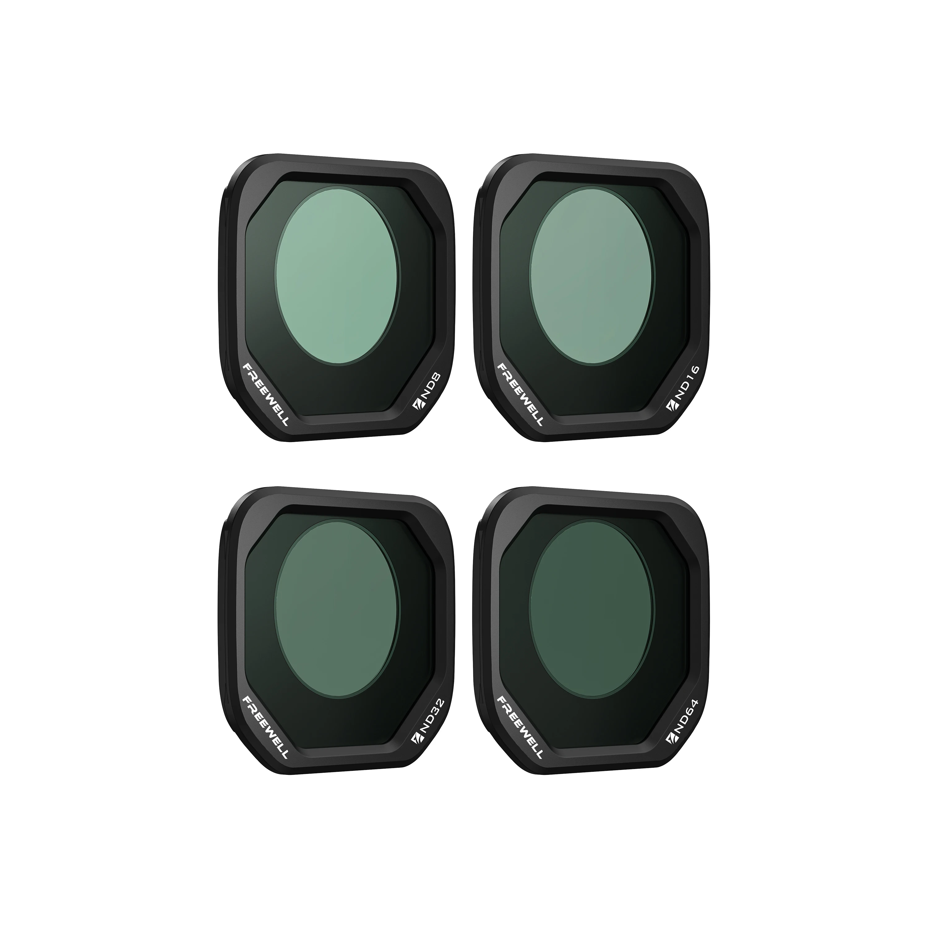 Freewell filterset met 4 filters, ND/PL, ND, CPL, ND1000, LPR en Glow Mist 1/4 filters, geschikt als accessoire voor de Insta360 Luna Pro.
